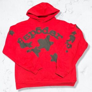 Spyder Red Hoodie with Black Star Graphics